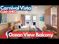 Carnival Vista Ocean View Balcony Stateroom Tour Cabin 6402 Walkthrough