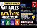 Java Full Course in Tamil 5 - Variables and Data Types in Java