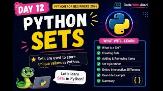 Python Sets in Python Python Tutorial for Beginners 2026 Day 12