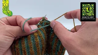 Simple Left-Leaning Crossed Double Decrease in Double-Knitted Brioche