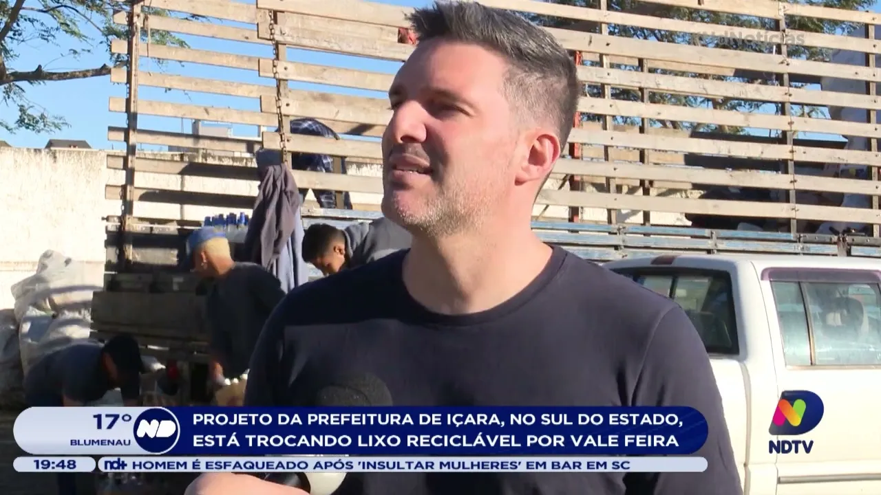 Prefeitura de Içara, no Sul de SC, está trocando lixo reciclável por vale-feira