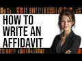 How To Write An Affidavit