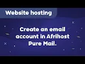 How to create an email account in Afrihost Pure Mail