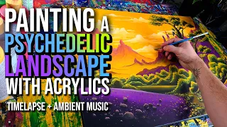 Painting A Psychedelic Landscape - Timelapse Ambient music