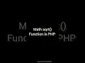 Find square root using sqrt Math sqrt function in PHP