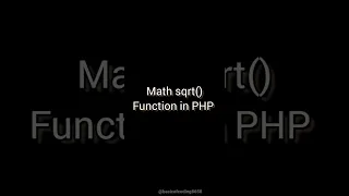 Find square root using sqrt Math sqrt function in PHP