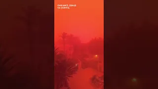 Dust Storm Casts Red Glow on Eastern Libya
