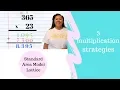 Multi-digit multiplication strategies 5th grade Standard Area Model Lattice