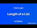 Python - Length of a List