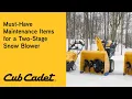 Must-Have Maintenance Items for a 2-Stage Snow Blower
