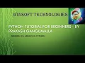 Python tutorial for Beginners Session 12 Arrays in Python By Prakash Gangumalla