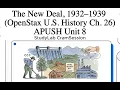 The New Deal 1932 1939 OpenStax U S History Ch 26 APUSH Unit 8