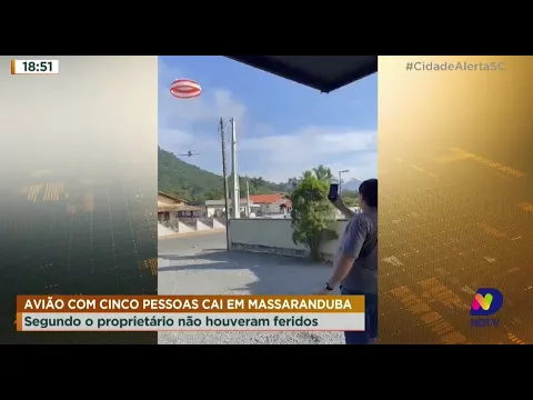 Avião com cinco pessoas cai em Massaranduba. Segundo o proprietário não houveram feridos