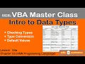 Intro to Data Types Excel VBA Master Class 3 4a