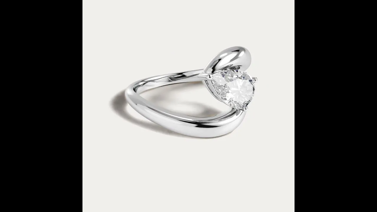 Violet丨Modern Pear Cut Lab Diamond Bypass Engagement Ring