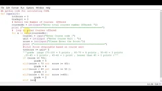 python code for calculating CGPA