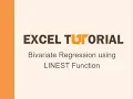 Excel Tutorial Bivariate regression using LINEST function