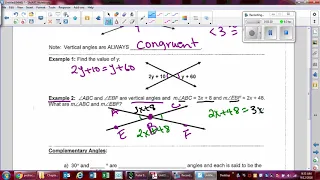 Unit 1 Day 6 Angle Relationships