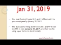 W2 W3 filing deadlines in 2019