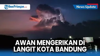 awan mengerikan menghampiri langit kota bandung tampak sambaran petir