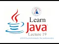 Java Lecture 19 Methods in class this keyword constructors types and use of constructors
