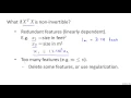 04 7 Linear Regression With Multiple Variables NormalEquationNonInvertibilityOptional