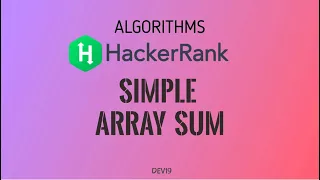Simple Array Sum Hackerrank Algorithms Solution
