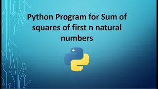 Python Program for Sum of squares of first n natural numbers