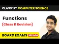 Functions - Multiple Choice Questions Class 12 Computer Science Class 11 Revision CBSE 2024-25