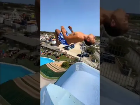 Download MP3 He really did a BACKFLIP down the water slide. 🤯😱 #shorts