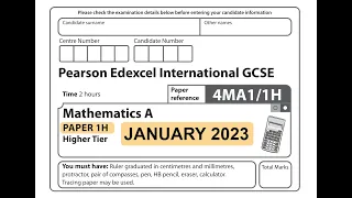 IGCSE Mathematics January 2023 -