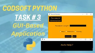 Codsoft python task 3 Password Generator GUI application internship ComputingDevotion