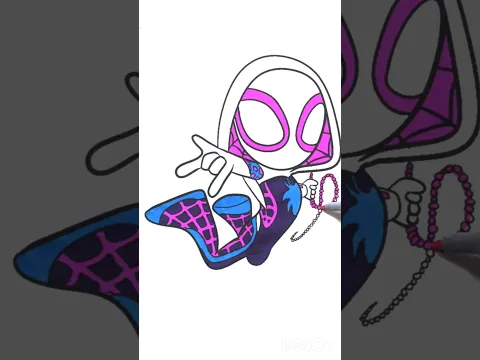 how To Coloring Ghost Spider #spiderman #drawing #art #shorts
