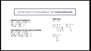 Solving system of linear equations using scipy linalg solve