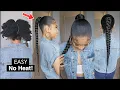 Download Lagu Ultra Sleek Braided Ponytail on Natural Hair (NO HEAT!)
