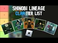 Shinobi Lineage Clan Tier List