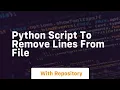 python script to remove lines from file