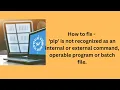 pip is not recognized as an internal or external command