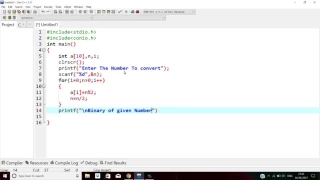 C Program To Convert Decimal To Binary