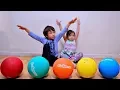 Learn Colors Playing Catch with Playground Ball for Toddlers and Children