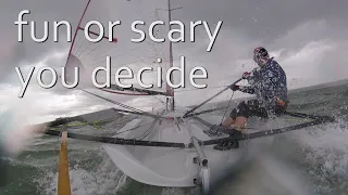 Blaze sailing in a blow