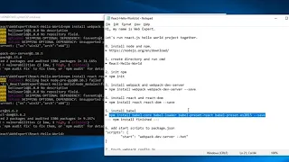 learn react hello world with notepad