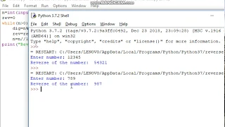 Reverse a given number in python program in-Hindi
