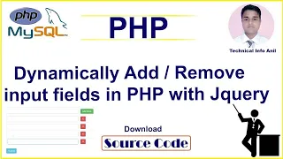 ADD REMOVE INPUT FIELDS IN PHP WITH JQUERY DYNAMIC ADD REMOVE INPUT FIELDS IN PHP HINDI