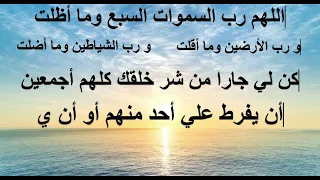 اللهم رب السموات السبع وما أظلت و رب الأرضين وما أقلت و رب الشياطين وما أضلت كن لي جارا من شر خلقك 