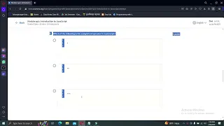 Module quiz Introduction to JavaScript Coursera Programming with JavaScript Meta