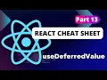 React Cheat Sheet useDeferredValue Hooks - Part 13