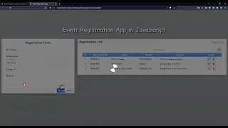 Event Registration App with Export to CSV in JavaScript DEMO