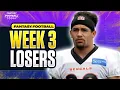 Biggest Week 3 Fantasy Football Losers Chase Brown Jerry Jeudy Others 2025 Fantasy Football
