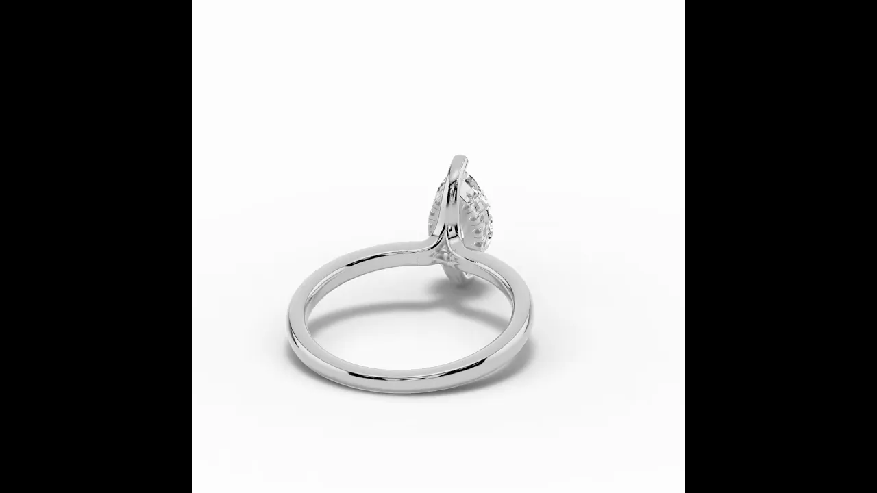 Marquise Lustre Hidden Halo Solitaire